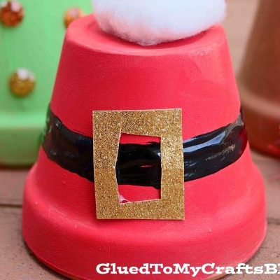 Painted Terra Cotta Pot Christmas Decor