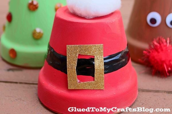 Painted Terra Cotta Pot Christmas Decor
