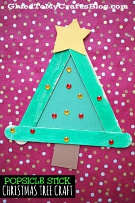 Popsicle Stick Christmas Trees - Kid Craft
