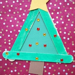 Popsicle Stick Christmas Trees - Kid Craft