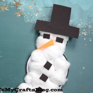 Cotton Ball Snowman Kid Craft w/free printable template