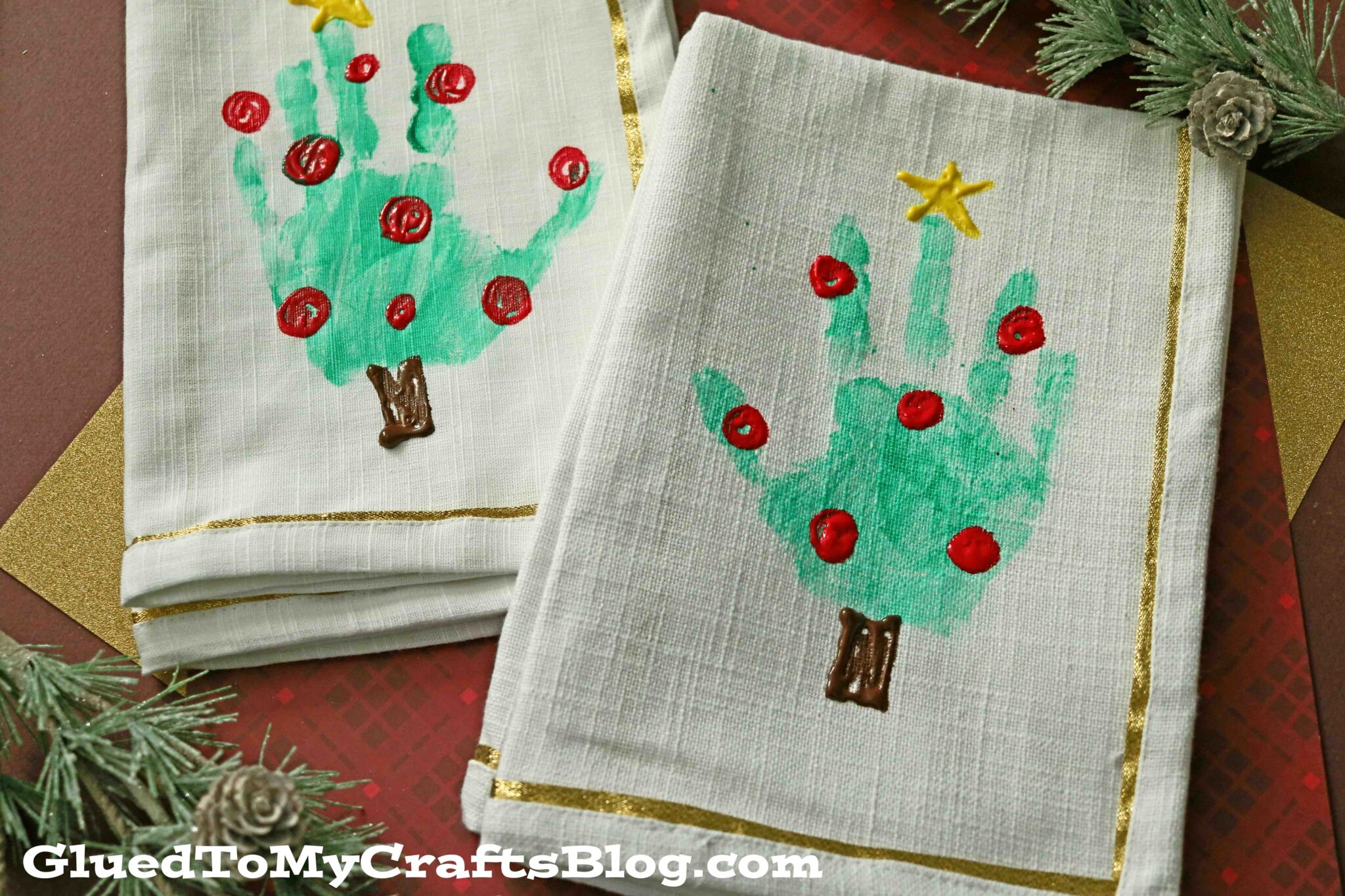 Handprint Christmas Tree Napkins