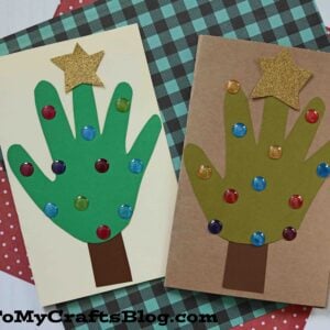 Handprint Christmas Tree Cards - Kid Craft