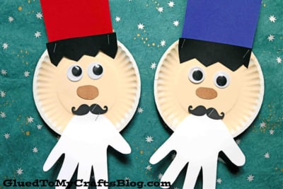 Paper Plate Nutcracker w/Handprint Beard - Kid Craft