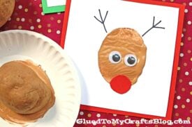 Handmade Potato Stamped Reindeer Card - Kid Craft
