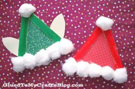 Popsicle Stick Santa & Elf Hats - Kid Craft