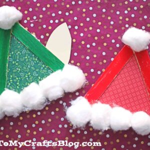 Popsicle Stick Santa & Elf Hats - Kid Craft