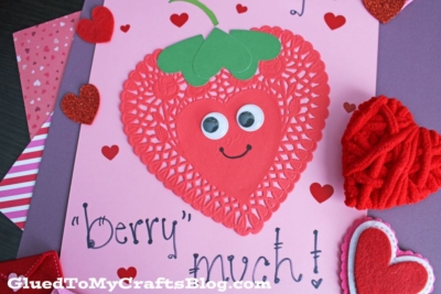 Paper Doily Strawberry Card Craft Idea