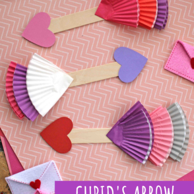 Cupcake Liner & Popsicle Stick Cupid's Arrow