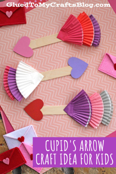 Cupcake Liner & Popsicle Stick Cupid's Arrow