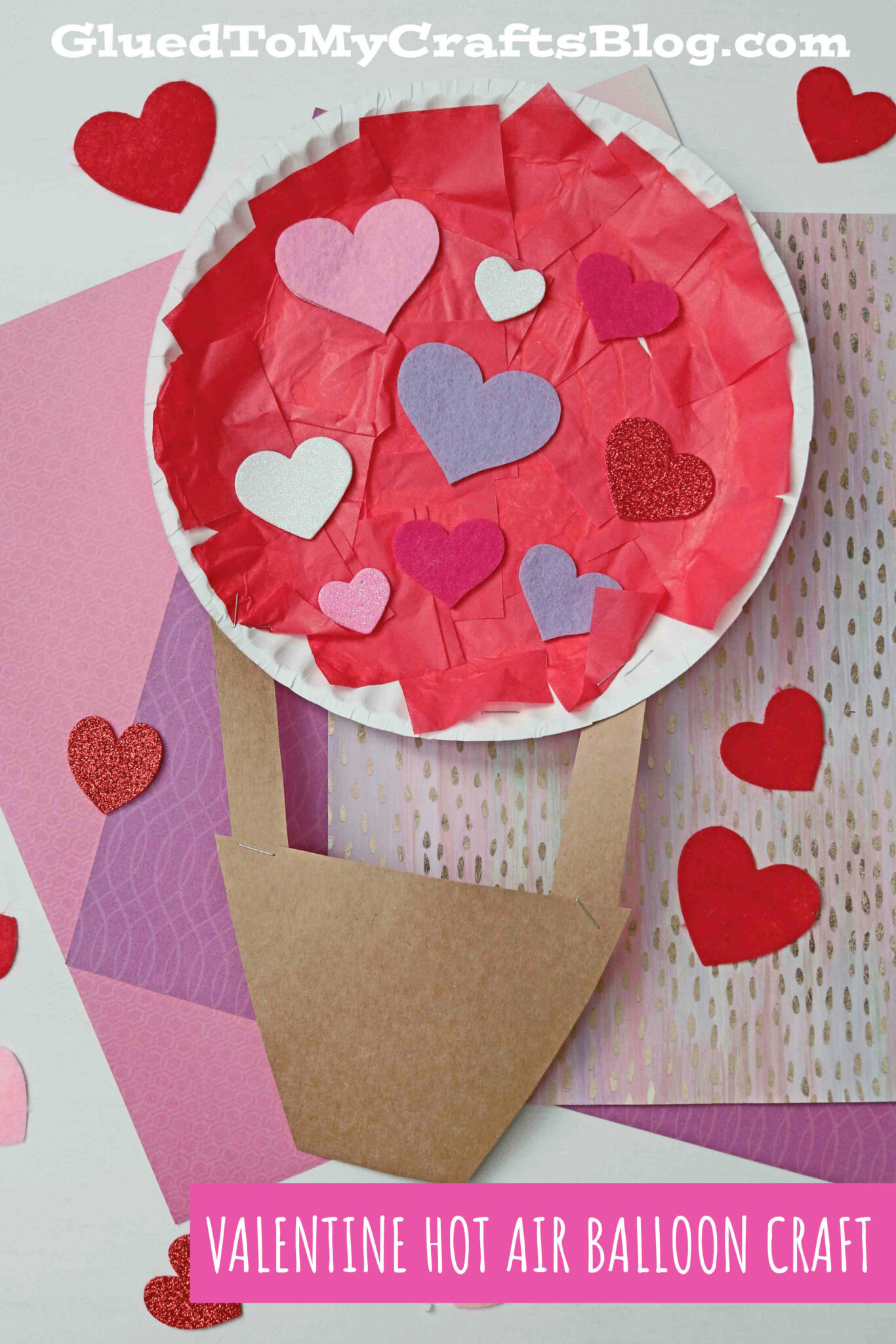 Paper Plate Valentine Hot Air Balloon