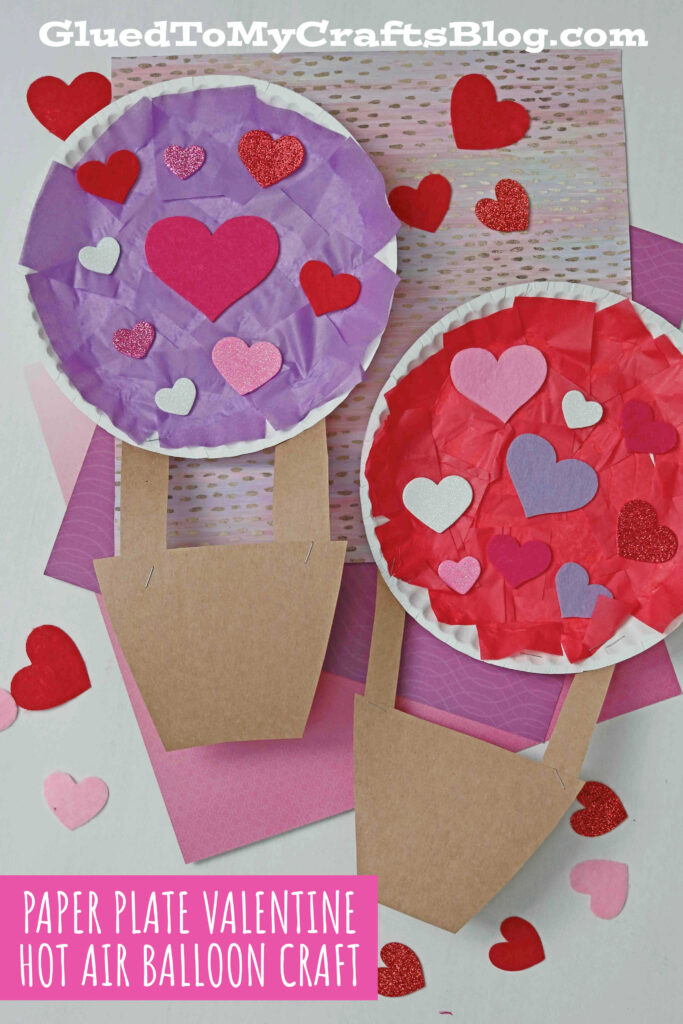Paper Plate Valentine Hot Air Balloon