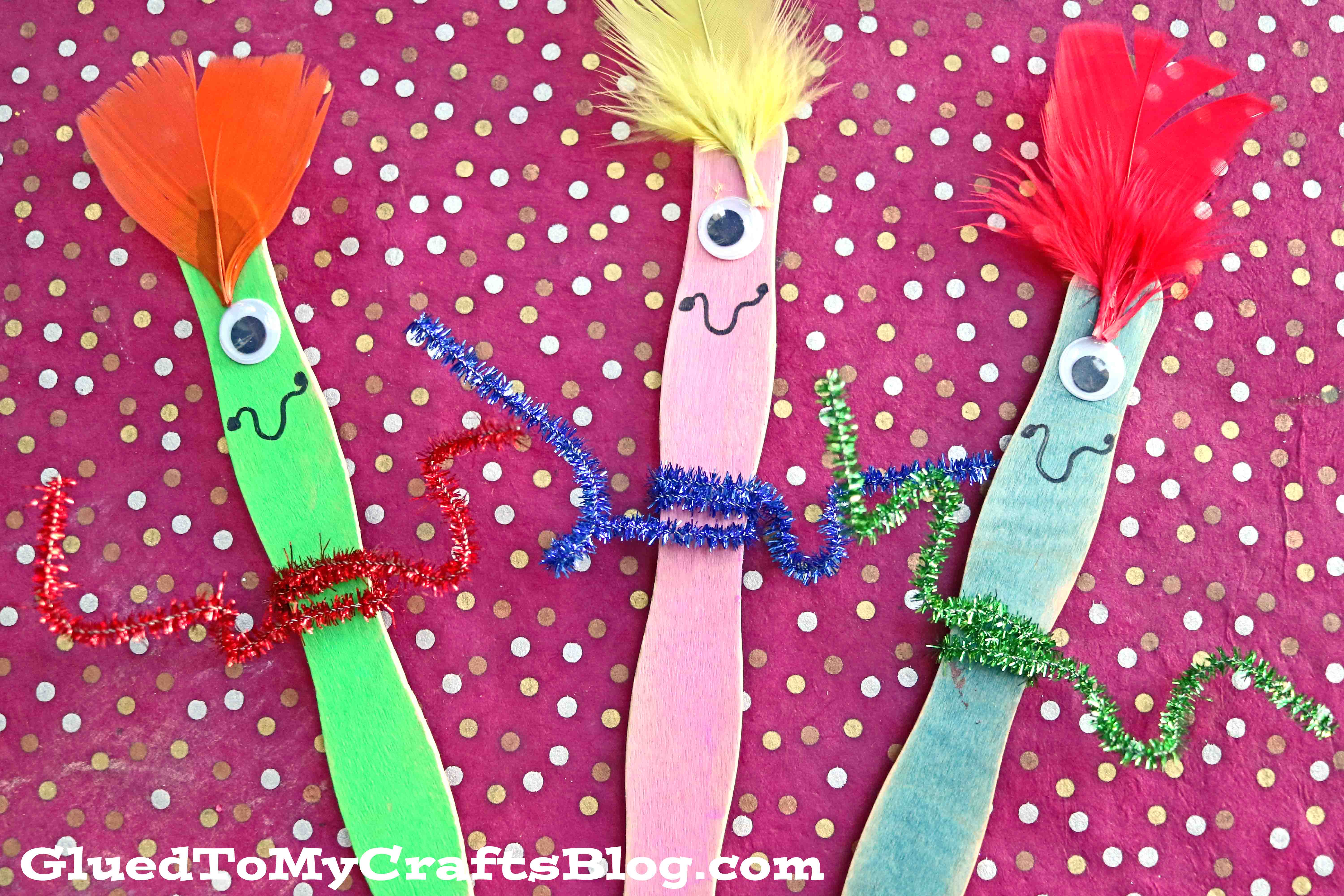 Silly Hair Sticky Stick Puppets - Kid Craft Idea