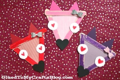 Popsicle Stick Valentine Foxes