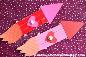 Popsicle Stick Valentine Rocket Ships - Kid Craft