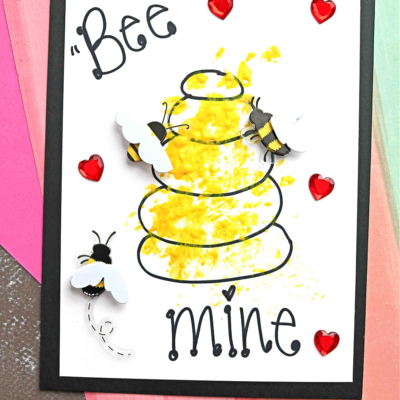 Bubble Wrap Stamped Bee Hive Cards For Kids To Recreate