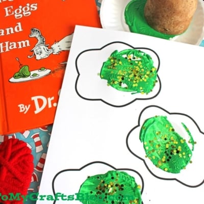 Potato Stamped Green Eggs Craft Idea