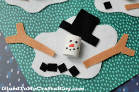Felt and Craft Foam Melted Snowman - Kid Craft Idea For Winter