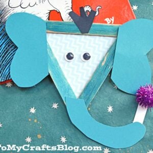 Dr Seuss Inspired Popsicle Stick Horton - Kid Craft Idea