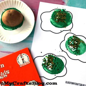 Potato Stamped Green Eggs w/free printable template