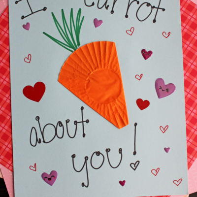 Cupcake Liner Carrot Card Craft Idea
