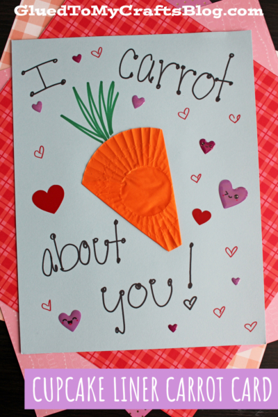 Cupcake Liner Carrot Card Craft Idea