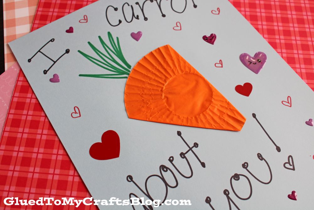 Cupcake Liner Carrot Card Craft Idea