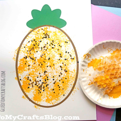 Bubble Wrap Painted Pineapple Craft