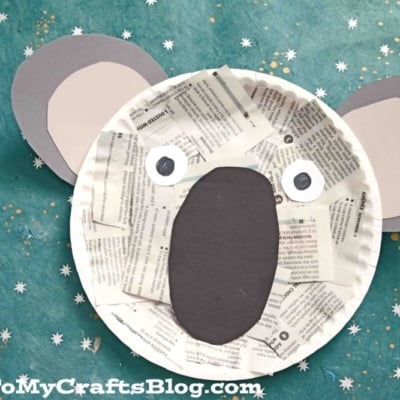 Paper Plate & Recycled Newspaper Koala
