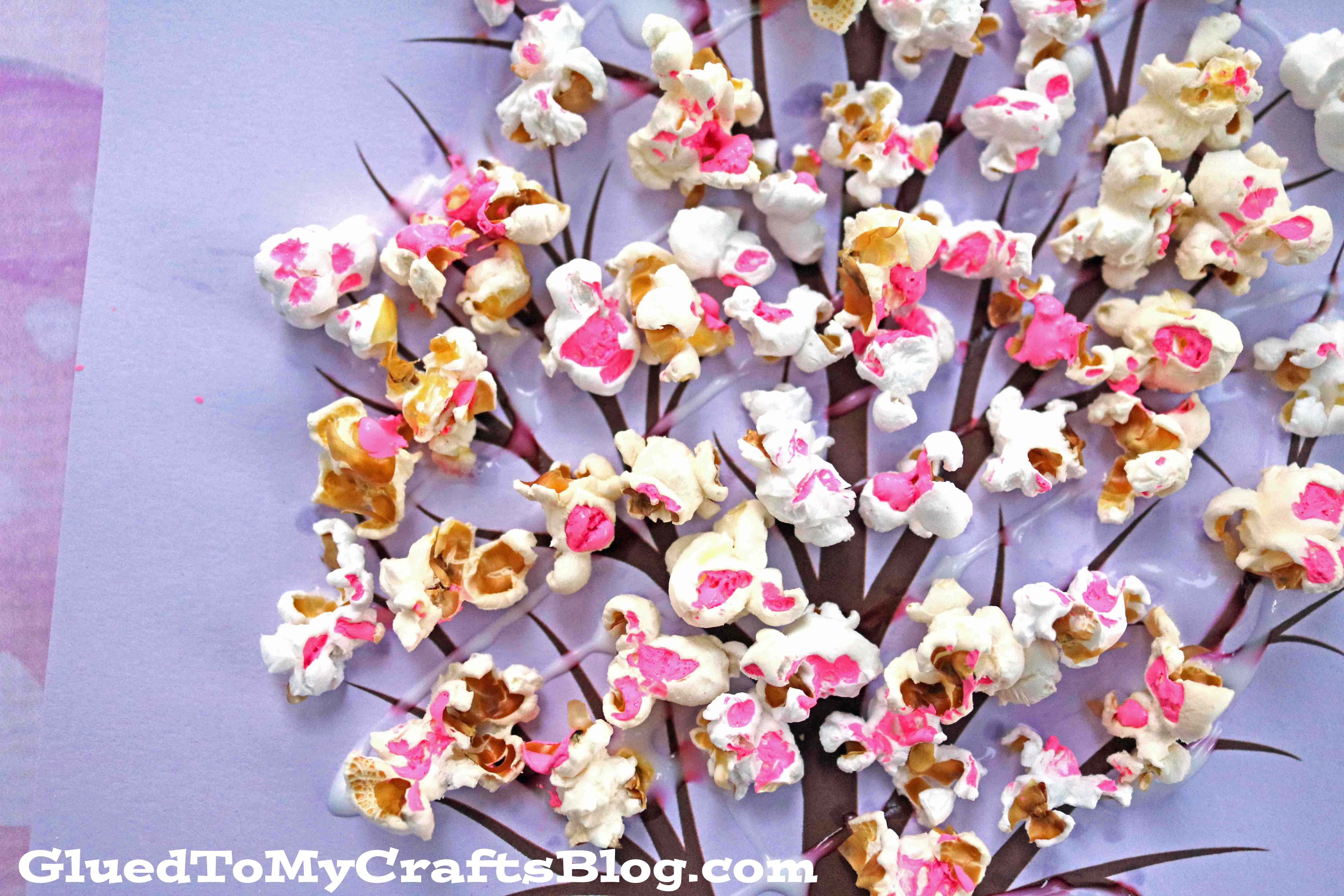 Cherry Blossom Popcorn Tree Craft