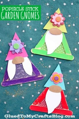Popsicle Stick Garden Gnomes - Kid Craft Idea For Spring