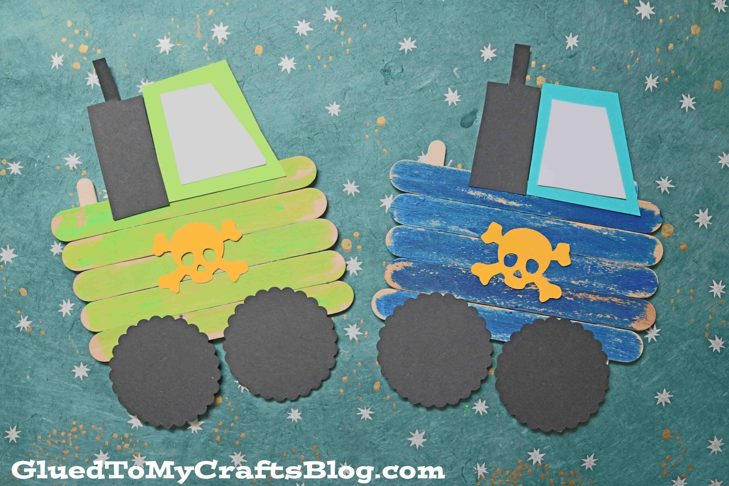 Popsicle Stick Monster Trucks - Kid Craft Idea For Boys!