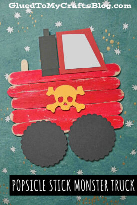 Popsicle Stick Monster Trucks - Kid Craft Idea For Boys!
