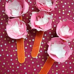 Egg Carton Cherry Blossom - Kid Craft