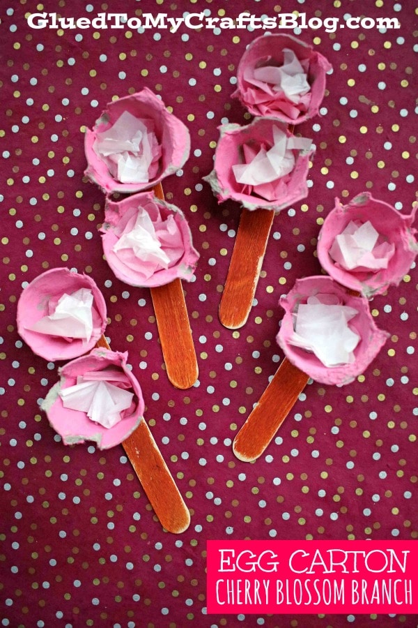 Egg Carton Cherry Blossom - Kid Craft