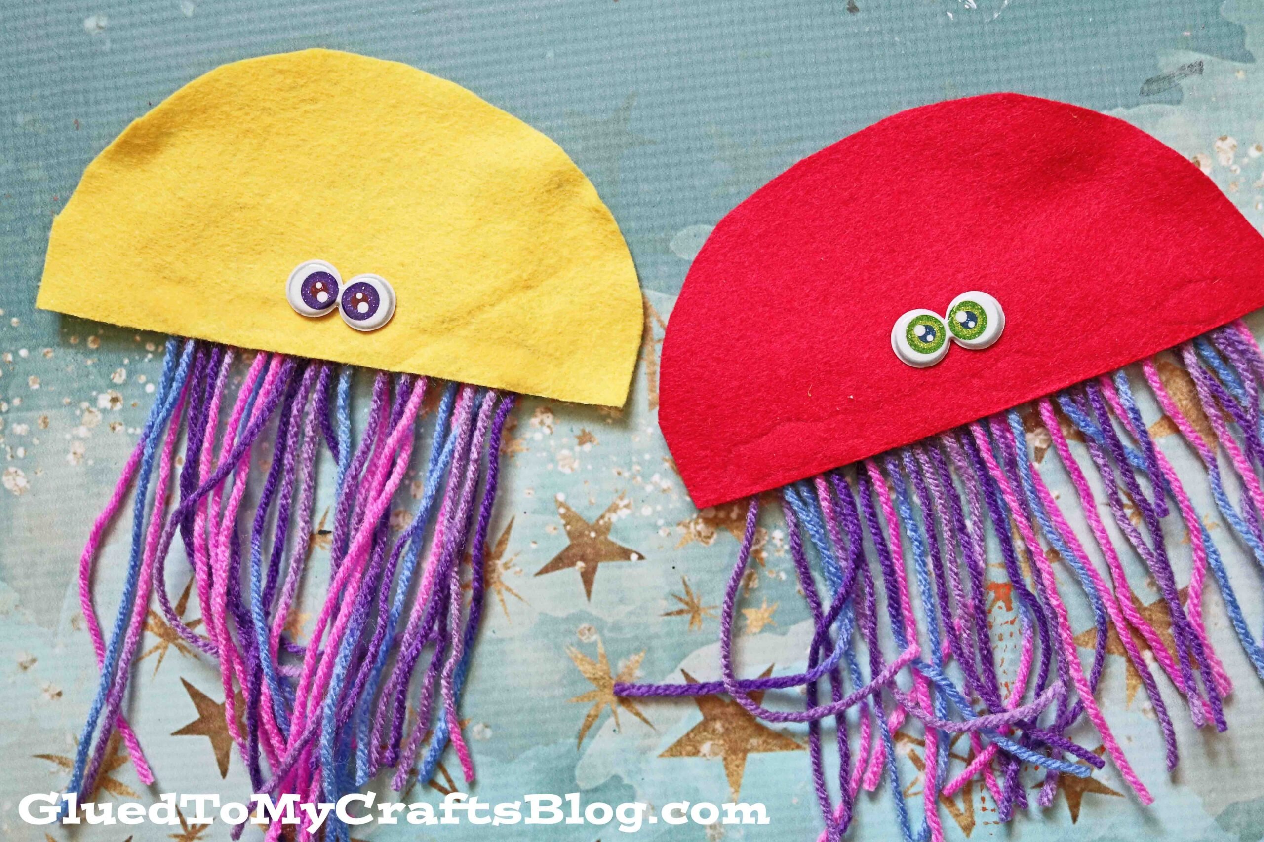 Craft Felt & Yarn Jellyfish - Kid Craft Idea For Summer