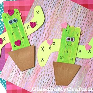 Popsicle Stick Cactus Plant - Kid Craft Idea