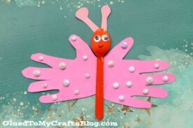 Handprint Wooden Spoon Butterflies - Kid Craft