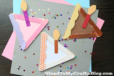 Popsicle Stick Birthday Cake Party Craft Idea