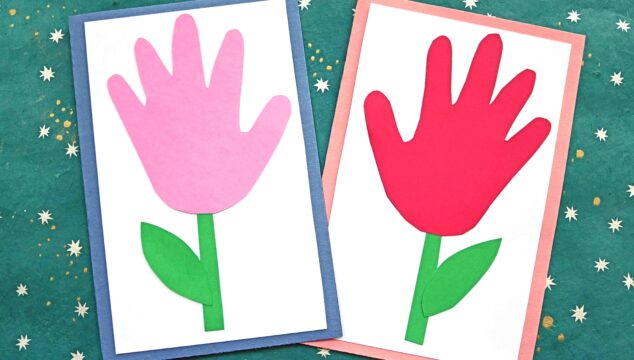 Handprint Flower Cards - Paper Kid Craft Idea For Spring