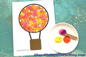 Pom Pom Painted Hot Air Balloon - Kid Craft