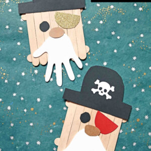 Popsicle Stick Pirate w/Handprint Beard - Kid Craft Idea