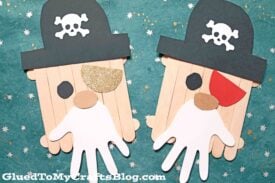 Popsicle Stick Pirate w/Handprint Beard - Kid Craft Idea