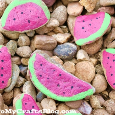 Painted Watermelon Rocks For The Garden