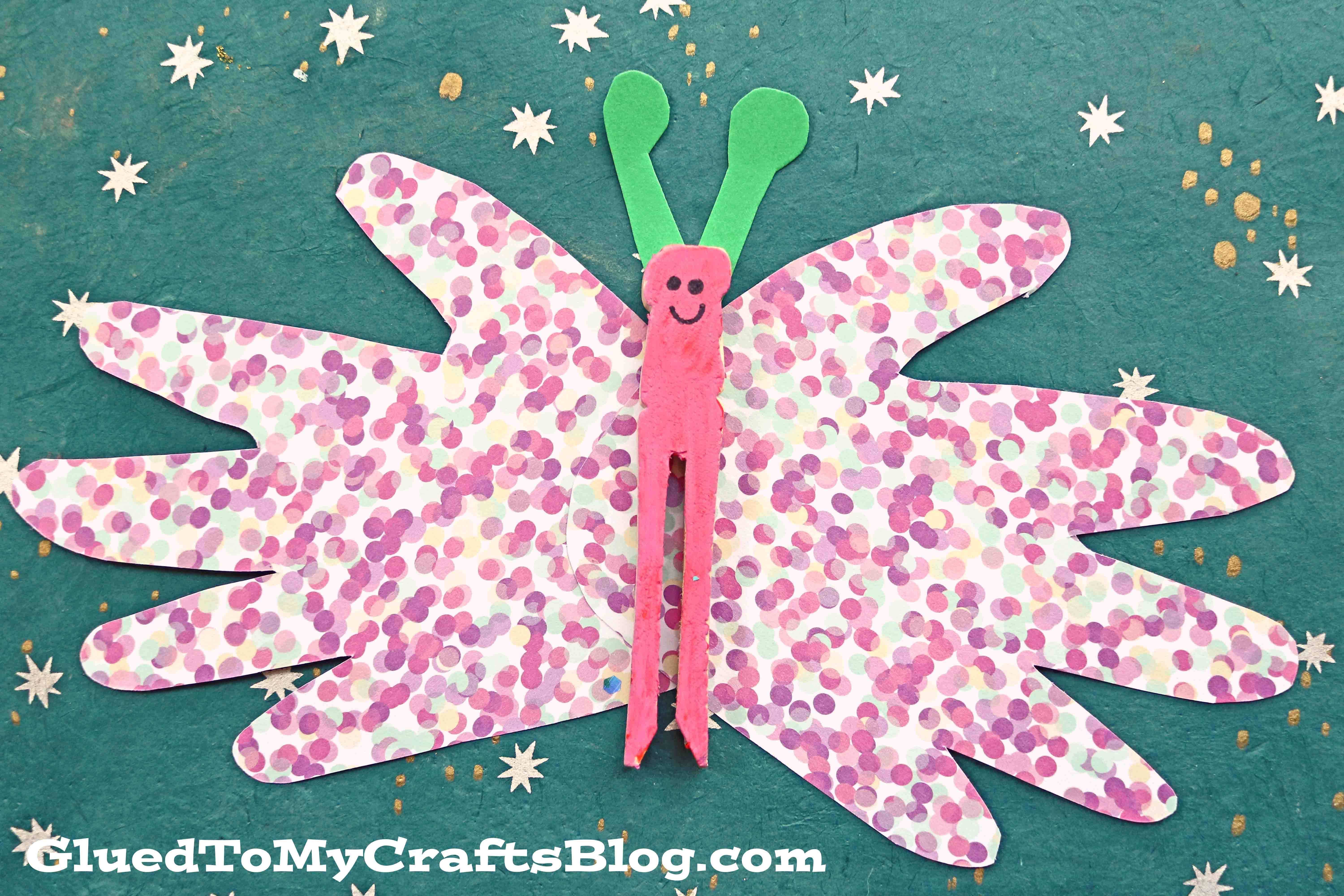 Handprint Clothespin Butterflies - Kid Craft