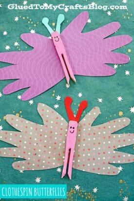 Handprint Clothespin Butterflies - Kid Craft