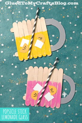 Popsicle Stick Pink Lemonade - Kid Craft Idea For Summer