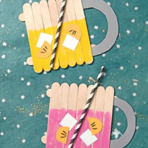 Popsicle Stick Pink Lemonade - Kid Craft Idea For Summer