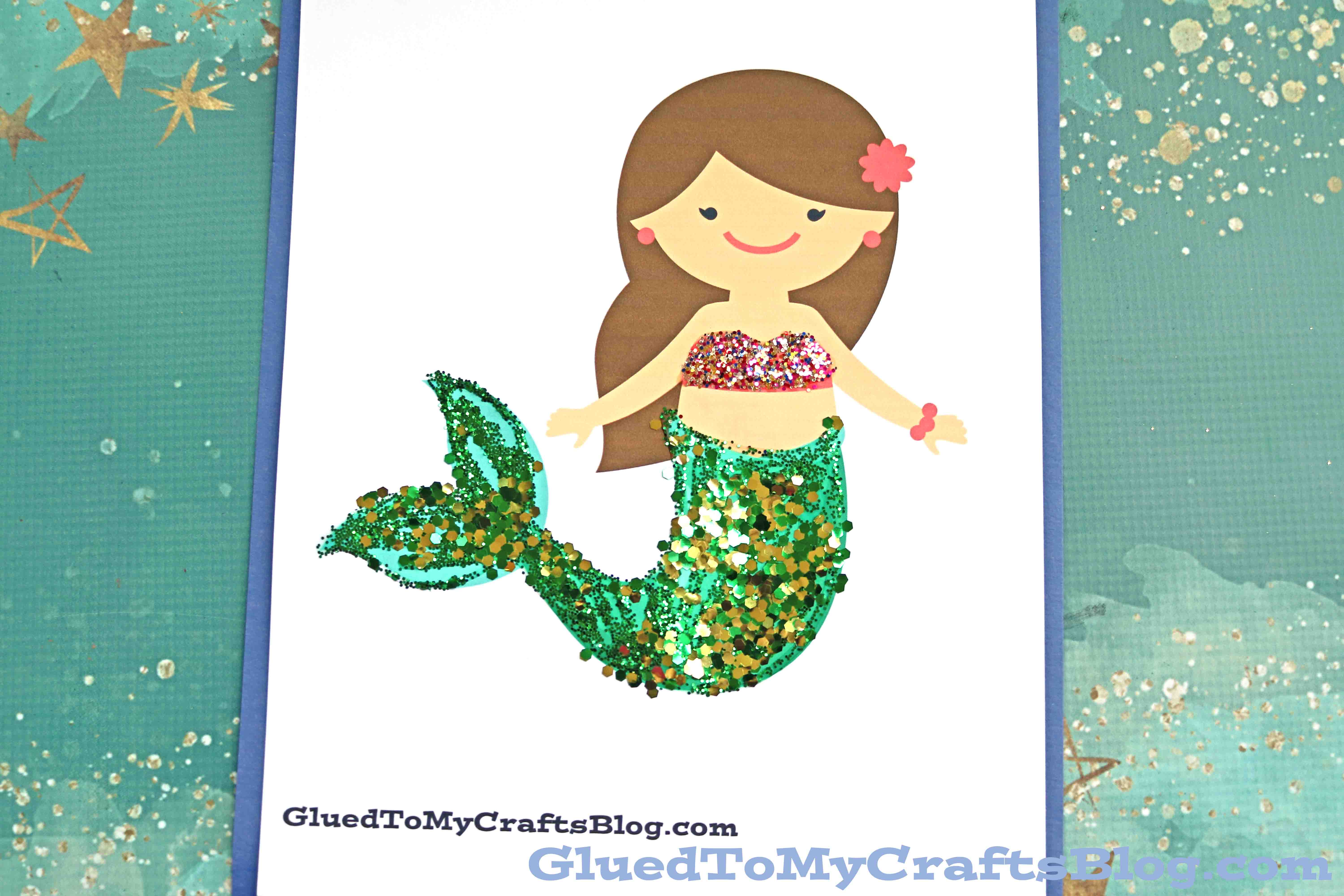 Glitter Mermaid Tail - Kid Craft Idea w/free printable