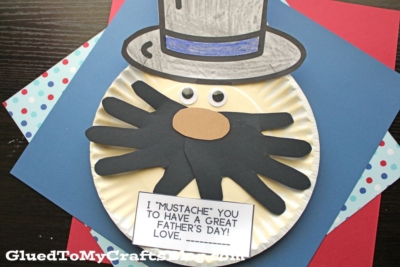 Handprint Mustache Craft Idea For Kids